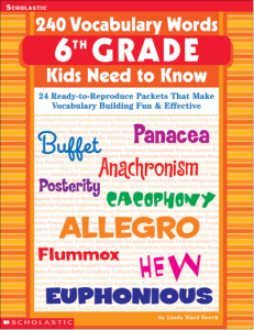 Scholastic - 240 Vocabulary words 6th Grade Kid...